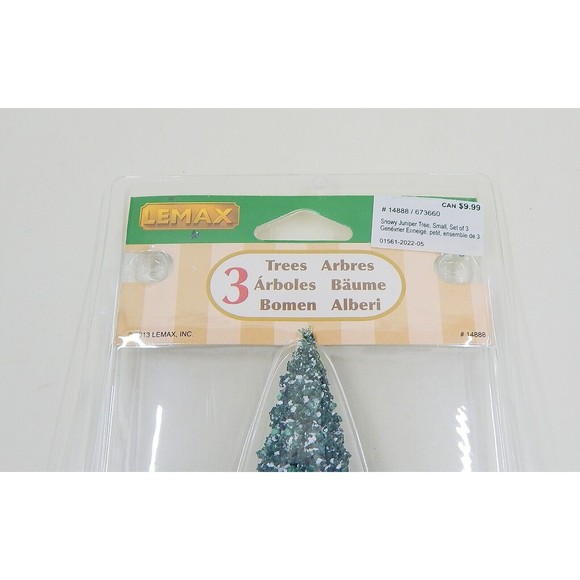 Lemax 2013 Snowy Juniper Pine Tree Set Of 3 Christmas Village Scene 4 Inch NOS - Picture 5 of 8
